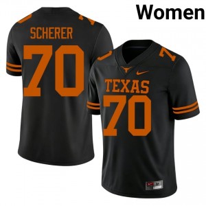 Kaden Scherer #70 Texas Athletics Jersey | Gameday Black College Football Women Stitch 90172863