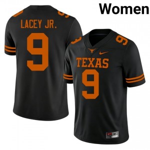 Karle Lacey Jr. #9 Texas Longhorns Jersey | Pro-Grade Black College Football Women Swen 17112400
