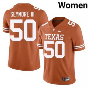 #50 Laurence Seymore III Texas Longhorns Orange Jersey | Elite Embroidery Women Player Football Gear 34944672