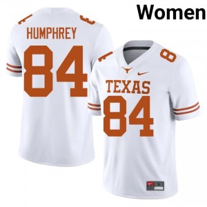 UT Longhorns Lil'Jordan Humphrey #84 White Jersey | Premium Stitched NCAA Football Women Apparel 23339528