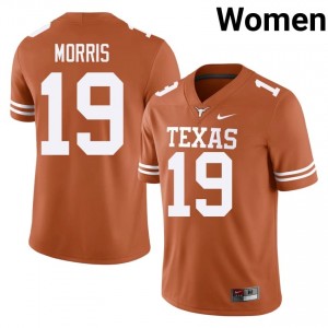 MJ Morris #19 Horns Jersey | Exclusive Orange College Football Women Embroidery 76205052