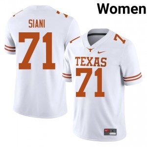 White Melvin Siani #71 Texas Horns Jersey | Women High School Football Moisture Wicking Stitched 33635256