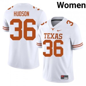 Nick Hudson #36 Texas Horns Jersey | Exclusive White College Football Women Stitched 57264199