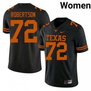 Nicolas Robertson #72 Longhorns Jersey | Iconic Black College Football Women Stitch 89489255