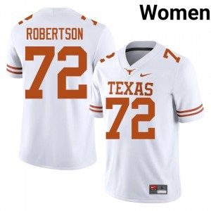 Durable Nicolas Robertson #72 UT Longhorns White Jersey | Women University Football Stitched Fan Gear 73146199