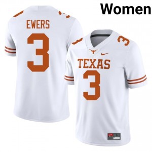 #3 Quinn Ewers Texas Athletics White Jersey | Authentic Stitched Women Player Football Gear 57610968