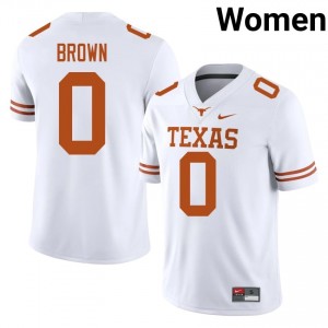 White Raleek Brown #0 UT Longhorns Jersey | Women High School Football Fresh Stitched 24370154