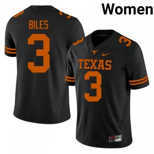 #3 Rasheem Biles Texas Longhorns Black Jersey | Alumni Stitch Women Player Football Gear 41964778