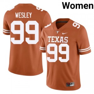 Texas Longhorns Richard Wesley #99 Orange Jersey | Premium Embroidery NCAA Football Women Apparel 73517321