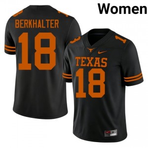 Durable Sterling Berkhalter #18 UT Horns Black Jersey | Women University Football Swen Fan Gear 71673420