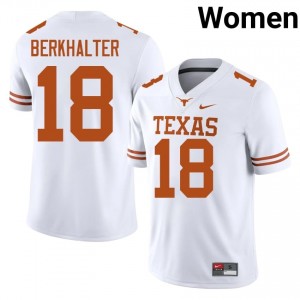 White Sterling Berkhalter #18 Texas Horns Jersey | Women High School Football Moisture Wicking Stitched 47457129