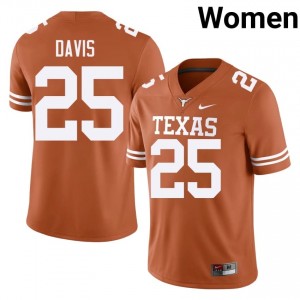 Orange Toray Davis #25 Texas Longhorns Jersey | Women High School Football Limited Embroidery 22147850