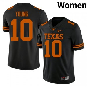 #10 Vince Young Texas Athletics Black Jersey | Elite Swen Women Player Football Gear 79065177