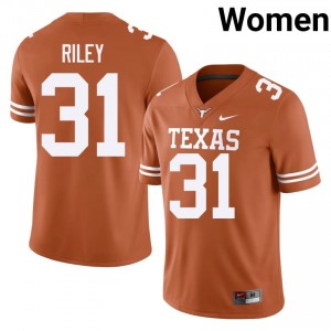Top-Tier Yaheim Riley #31 Texas Longhorns Orange Jersey | Women University Football Embroidery Fan Gear 95149229