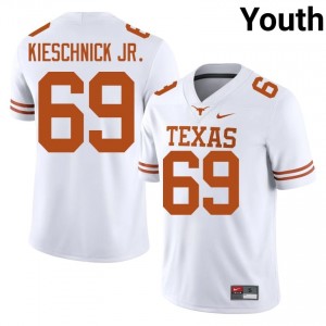 Texas Athletics Brooks Kieschnick Jr. #69 White Jersey | Genuine Stitched NCAA Football Youth Apparel 17873134