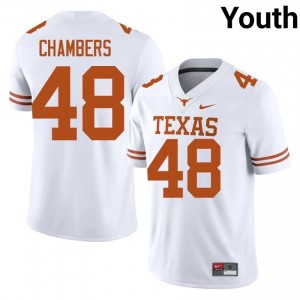 #48 Bryce Chambers UT Longhorns White Jersey | Authentic Stitched Youth Player Football Gear 34381424