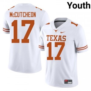 White Daylan McCutcheon #17 Horns Jersey | Youth High School Football Fresh Stitched 97158931