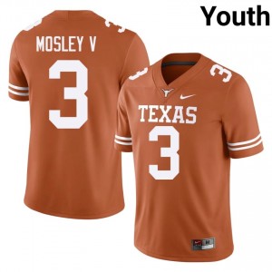 Orange Emmett Mosley V #3 Texas Longhorns Jersey | Youth High School Football Fresh Embroidery 25924945