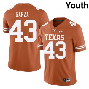 Officially Licensed Eric Garza #43 Texas Longhorns Orange Jersey | Youth University Football Embroidery Fan Gear 63771068