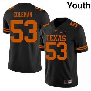 Texas Longhorns Isaiah Coleman #53 Black Jersey | Premium Swen NCAA Football Youth Apparel 77080774
