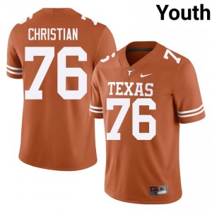 Longhorns Jackson Christian #76 Orange Jersey | Essential Embroidery NCAA Football Youth Apparel 37055708