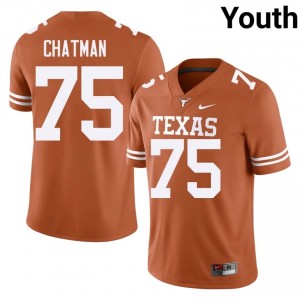 #75 Jaydon Chatman Texas Horns Orange Jersey | Authentic Embroidery Youth Player Football Gear 66239452