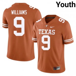 Durable Jonah Williams #9 UT Longhorns Orange Jersey | Youth University Football Embroidery Fan Gear 83139096