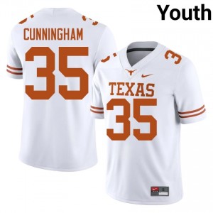 White Jonathan Cunningham #37 Longhorns Jersey | Youth High School Football Moisture Wicking Stitched 37584698