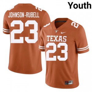 Top-Tier Jordon Johnson-Rubell #23 Texas Orange Jersey | Youth University Football Embroidery Fan Gear 39972511