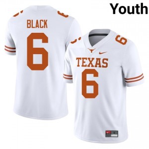 #6 Kobe Black Texas Longhorns White Jersey | Alumni Stitched Youth Player Football Gear 21970062