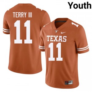 Orange Michael Terry III #11 Horns Jersey | Youth High School Football Licensed Embroidery 36691667