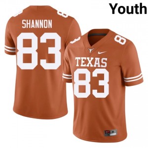 Texas Spencer Shannon #83 Orange Jersey | Genuine Embroidery NCAA Football Youth Apparel 63561906