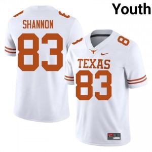#83 Spencer Shannon Texas Horns White Jersey | Elite Stitched Youth Player Football Gear 28277495