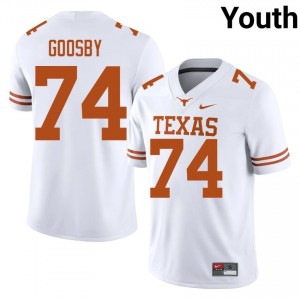 Officially Licensed Trevor Goosby #74 UT Longhorns White Jersey | Youth University Football Stitched Fan Gear 18775053