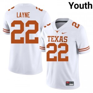 White Bobby Layne #22 Texas Athletics Jersey | Youth High School Football Moisture Wicking Stitched 17998403