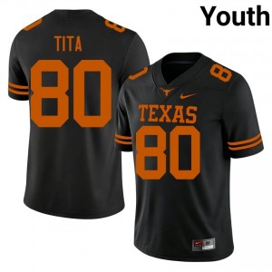 UT Longhorns Brinley Tita #80 Black Jersey | Essential Swen NCAA Football Youth Apparel 30887501