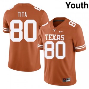 Durable Brinley Tita #80 Horns Orange Jersey | Youth University Football Embroidery Fan Gear 92473181