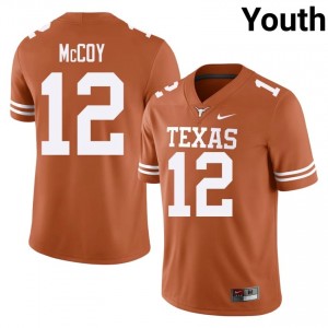 Texas Horns Colt McCoy #12 Orange Jersey | Genuine Embroidery NCAA Football Youth Apparel 76036349