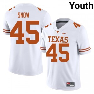 Top-Tier Darius Snow #45 Texas Longhorns White Jersey | Youth University Football Stitched Fan Gear 26568125