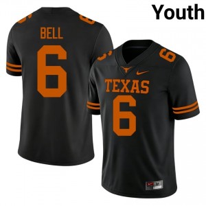 Texas Horns Dia Bell #6 Black Jersey | Essential Swen NCAA Football Youth Apparel 72061425