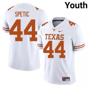 Gianni Spetic #44 UT Longhorns Jersey | Iconic White College Football Youth Stitched 12492441
