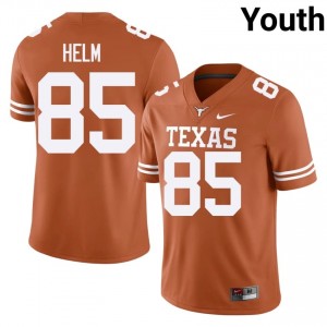 Orange Gunnar Helm #85 Horns Jersey | Youth High School Football Moisture Wicking Embroidery 74758389