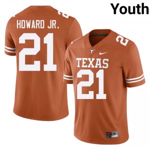 #21 Hayward Howard Jr. Texas Athletics Orange Jersey | Elite Embroidery Youth Player Football Gear 63444932