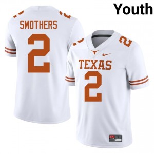 Hollywood Smothers #2 Longhorns Jersey | Exclusive White College Football Youth Stitched 85791880