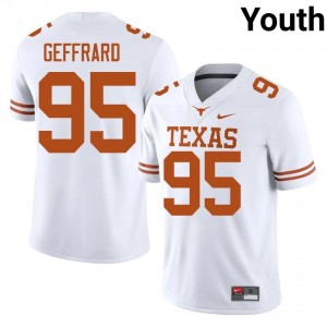#95 Ian Geffrard Texas White Jersey | Classic Stitched Youth Player Football Gear 21597677