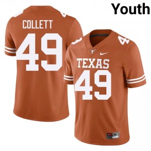 Jake Collett #49 Texas Longhorns Jersey | Exclusive Orange College Football Youth Embroidery 92178561