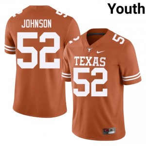 Orange James Johnson #52 UT Horns Jersey | Youth High School Football Limited Embroidery 17143162