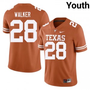 Elite Thread Jett Walker #28 UT Horns Orange Jersey | Youth University Football Embroidery Fan Gear 90849534