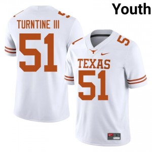 John Turntine III #51 Texas Horns Jersey | Pro-Grade White College Football Youth Stitched 60972223