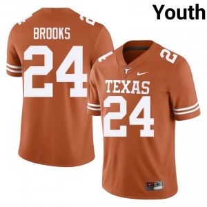 #24 Jonathon Brooks Texas Longhorns Orange Jersey | Authentic Embroidery Youth Player Football Gear 97301780